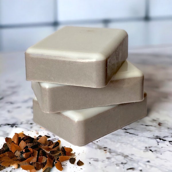 Chocolate Chai glycerin soap, Ocean Street Designs, Chocolate, Chai Tea, Oat Milk, Sugar.