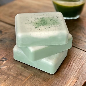 Matcha Latte glycerin soap, Ocean Street Designs, Matcha Tea, Frothed Milk, Honey image 3