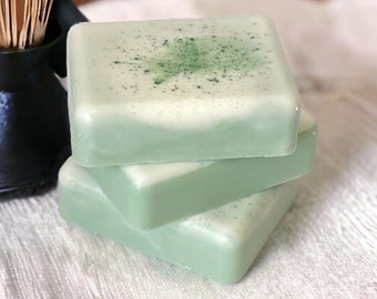 Matcha Latte glycerin soap, Ocean Street Designs, Matcha Tea, Frothed Milk, Honey