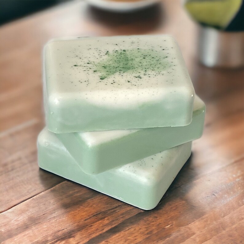 Matcha Latte glycerin soap, Ocean Street Designs, Matcha Tea, Frothed Milk, Honey image 5