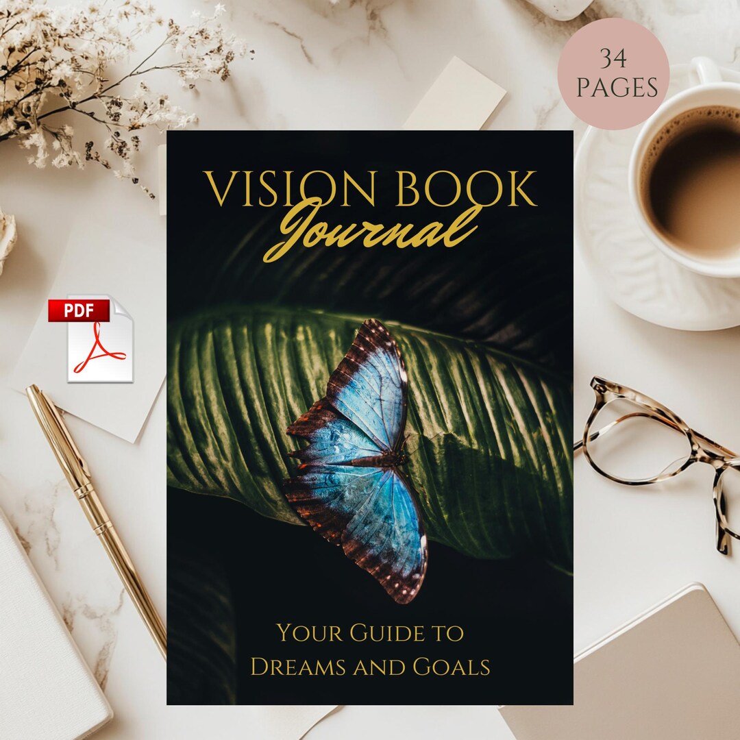 Vision Board Journal | 34 Page PDF | Printable Goal Setting ...