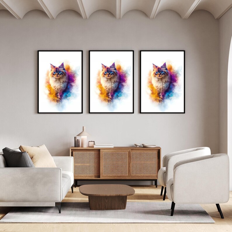 Misty Meow Animal Cat Digital Art Print Wall Art AI Generated AI Art ...