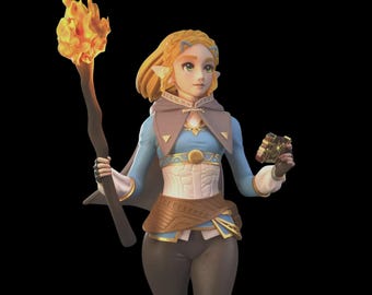 Figura in resina dipinta a mano: statua da collezione da esposizione, finitura multicolore / resina UV di alta qualità, colori personalizzati / scultura da 25 cm