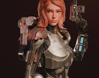 Figura de Shae Vizla de Star Wars: Estatua de resina impresa en 3D y pintada a mano.