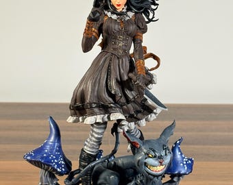 Statua da collezione dipinta a mano, scultura in resina multicolore (altezza 25 cm, decorazione fatta a mano, pezzo da esposizione)