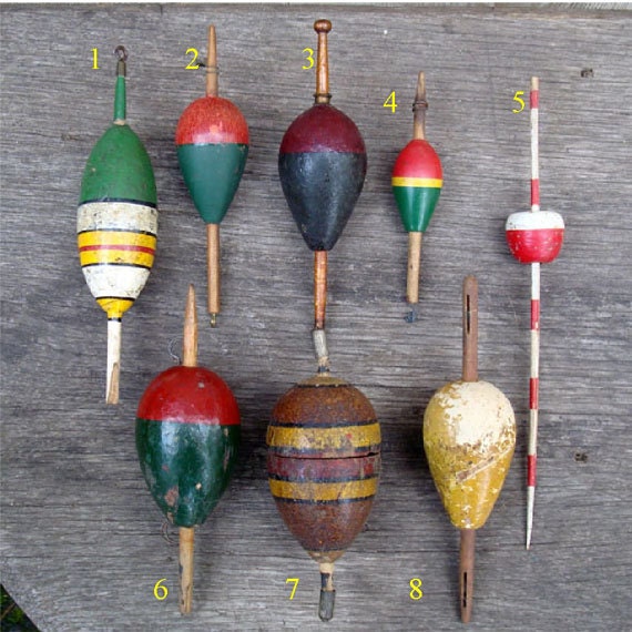 Fishing BOBBERS or FLOATS 1930s Etsy