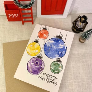 Original handgemalte Weihnachtskarte Aquarell