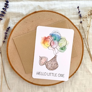Aquarel geboortekaart