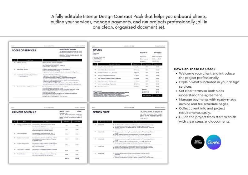 Interior Design Contract Template | Service Agreement & Payment ...