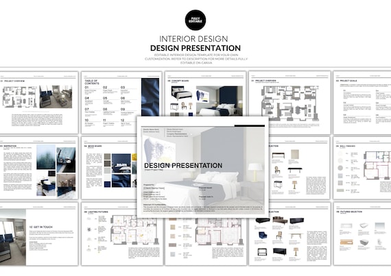 Interior Design Presentation Template | Moodboards, Concepts & 3D Renders