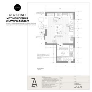 AutoCAD Template Pack, Kitchen Drawing System Schematics, AutoCAD Template, Professional AutoCAD Title Blocks, Layering Systems