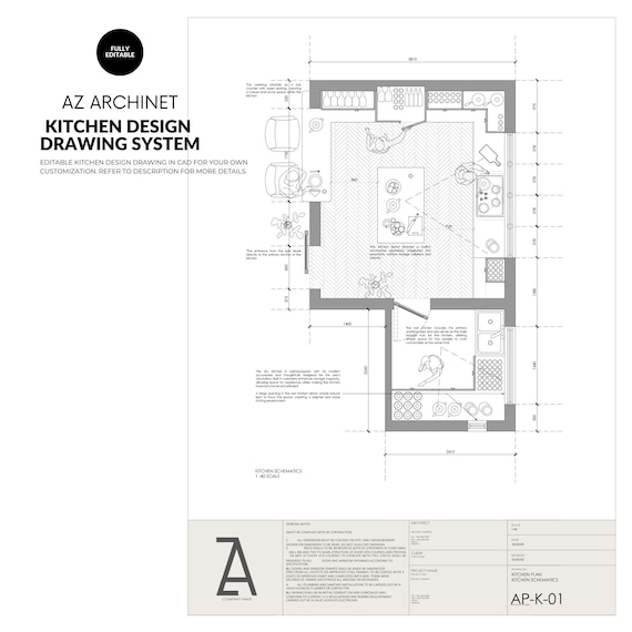 AutoCAD Template Pack, Kitchen Drawing System Schematics, AutoCAD Template, Professional AutoCAD Title Blocks, Layering Systems