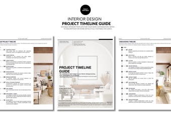 Interior Design Project Timeline Template | Client Journey, Process Steps & Designer Workflow | Canva Editable