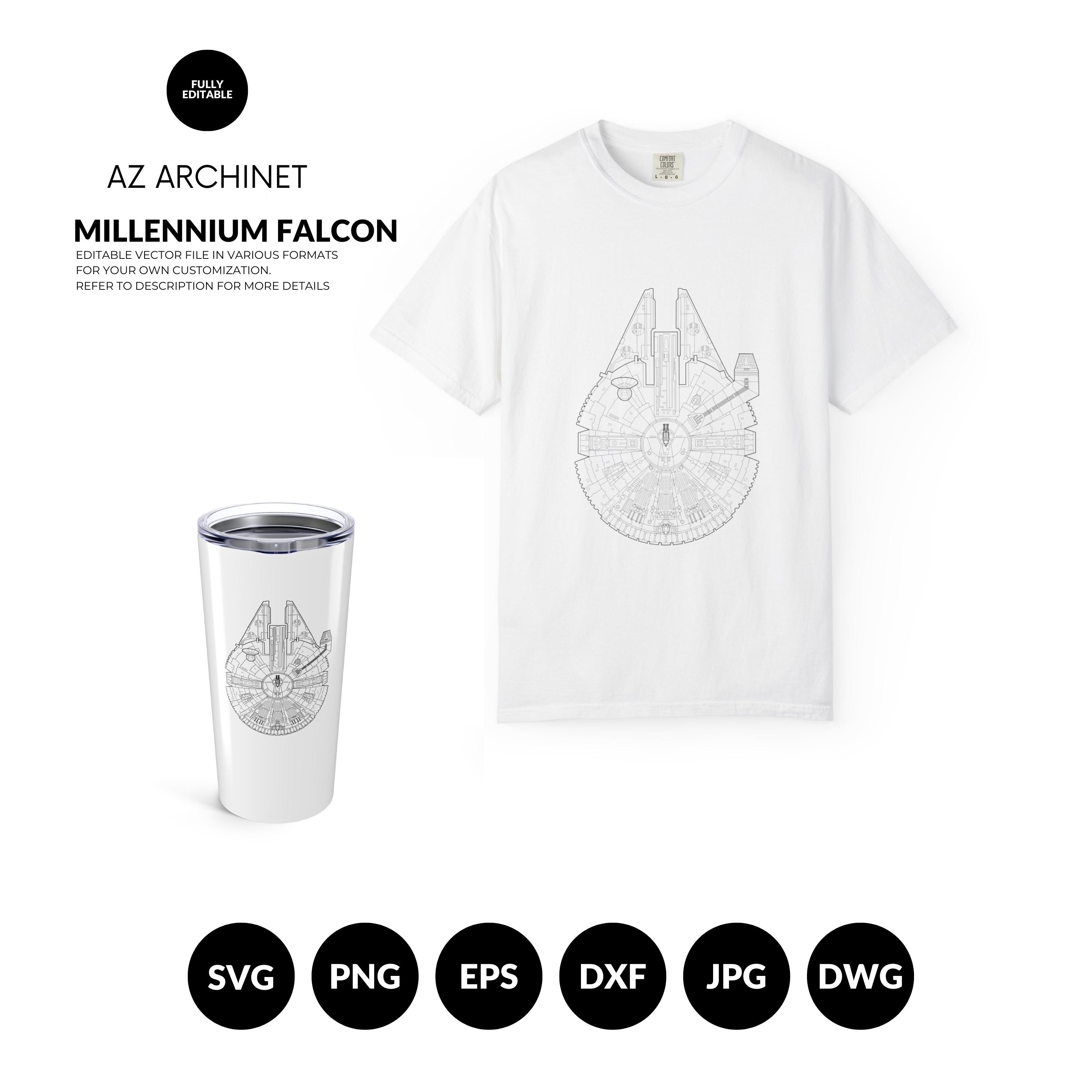Millennium Falcon Svg Star Wars Ship Vector Plans | Svg Eps Dxf Dwg Png ...