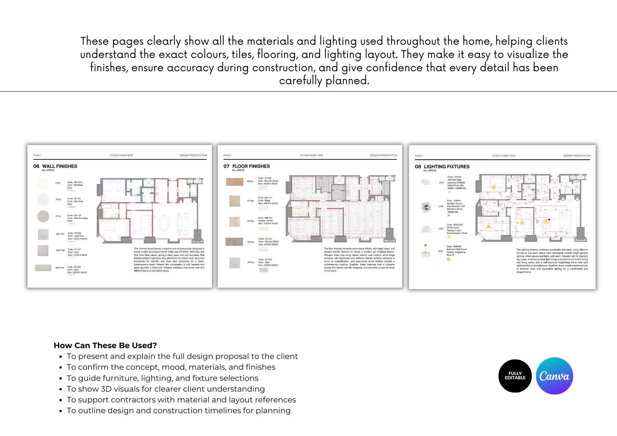 Interior Design Presentation Template | Moodboards, Concepts & 3D ...