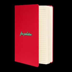 free palestine red hardcover notebook