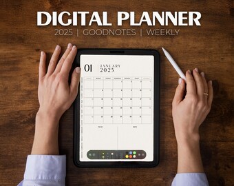 2025 Digitaler Planer, Goodnotes-Planer, iPad-Planer, Notability-Planer, datierter digitaler Planer, digitaler Kalender
