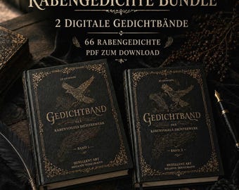 Rabengedichte PDF Bundle | Gedichtband Band 1 & 2 | Dunkle mystische Lyrik | Deutscher Gedichtband Download | 66 Gedichte