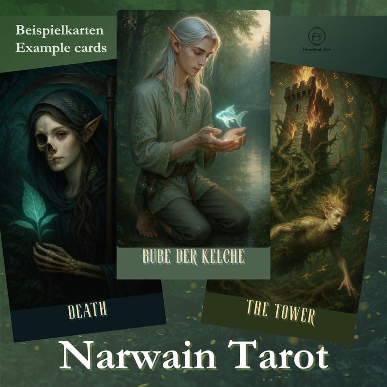 Tarot Deck Printable 78 Cards + Guidebook | Witchy Forest Elf Tarot PDF ...