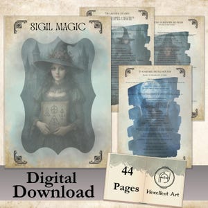 Sigil Magic Grimoire Pages | Witchcraft PDF | Magick Alphabet | Book of Shadows Printable | Wiccan Spell Pages | DIY Sigil Creation
