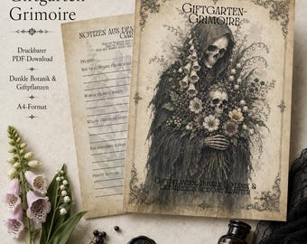 Poison Garden Grimoire Pages – Printable Poisonous Plants PDF for Book of Shadows and Shadow Work