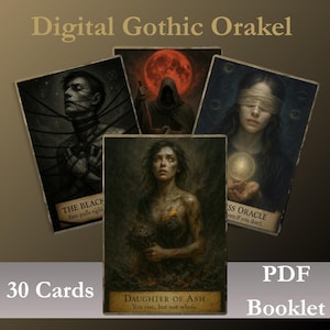 Oracle des Sceaux du Silence | Jeu de Tarot Gothique (PDF) | Cartes de Travail des Ombres | Oracle Mystique Obscur | Divination Imprimable | Symboles d'Âmes Occultes