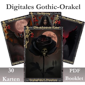 Moonlight Spook – Cartas de Oráculo Gótico para Trabalho com Sombras | Baralho de Tarô Sombrio com Simbolismo Místico | PDF para Impressão | Adivinhação | Wicca