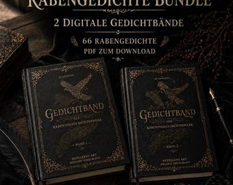 Raven Poetry Bundle PDF | 66 Dark German Poems | Gothic Poetry Download | Mystic Poetry Book Set | Digital Gedichtband Band 1 & 2