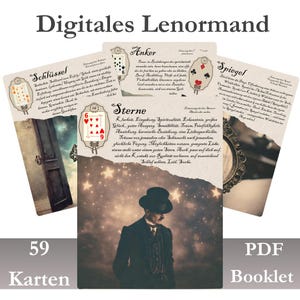 Lenormand Deck inkl.20 Zusatzkarten mit Deutungstext|Lenormand Schicksal Tarot|Mystische Lenormandkarten|Lenormand Kartenlegen |Orakelkarten