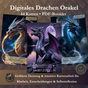 Cartas del Oráculo Digital con Instrucciones en PDF: 44 Cartas del Oráculo del Dragón para el Trabajo con la Sombra, la Intuición y la Autorreflexión | Poder del Dragón