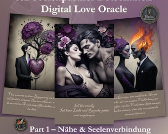 Soulmate Love Oracle PDF – 102 Twin Flame & Soulmate Messages, Dark Romantic Printable Oracle Cards, Relationship Oracle Deck
