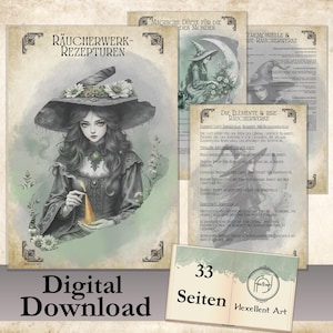 Incense Recipes PDF | Grimoire Pages | Magical Rituals & Herbology | Book of Shadows | Digital Download | Witchcraft | Wicca