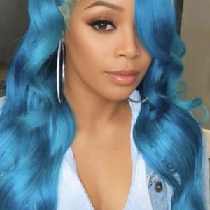 Sky Blue Wig Etsy