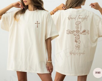 Hard Fought Hallelujah Shirt, Retro Christian Tee, Bible Verse Shirt, Floral Faith Gift, Religious Shirt for Women