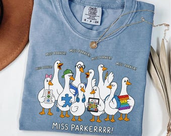 Personalized Sped Teacher Shirt, Custom Name Special Education Shirt, Silly Goose Teacher Tee, SPED Team Gift, Back To School Shirt