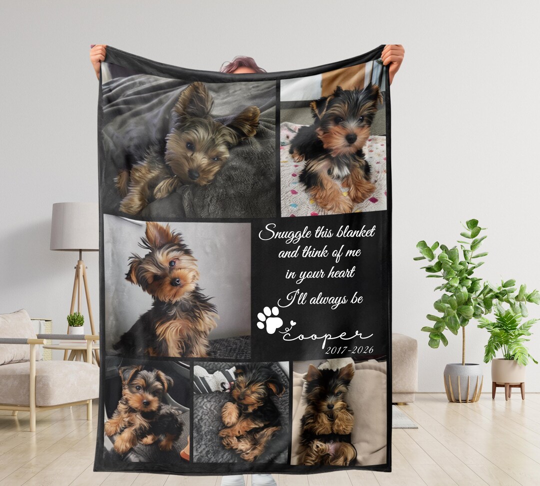 Personalized Pet Photo Blanket, Custom Dog Blanket With Name, Pet ...