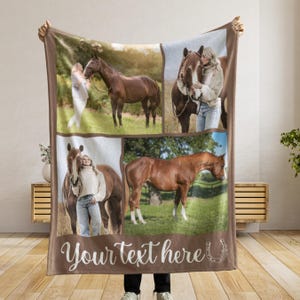 Custom Photo Horse Blanket, Equestrian Memorial Gift image 1