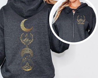 The Night Court Shirt Zip Up Hoodie, Christmas gift for book lovers, City of Starlight Sweater, Velaris Sweater, Acotar Sweatshirt