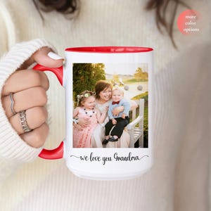 Photo Mug For Grandma, Custom Coffee Cup With Picture, Birthday Gift For Grandma From Grandkids, Personalized Christmas Photo Gift For Her