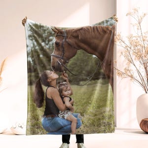 Custom Photo Horse Blanket, Equestrian Memorial Gift image 3