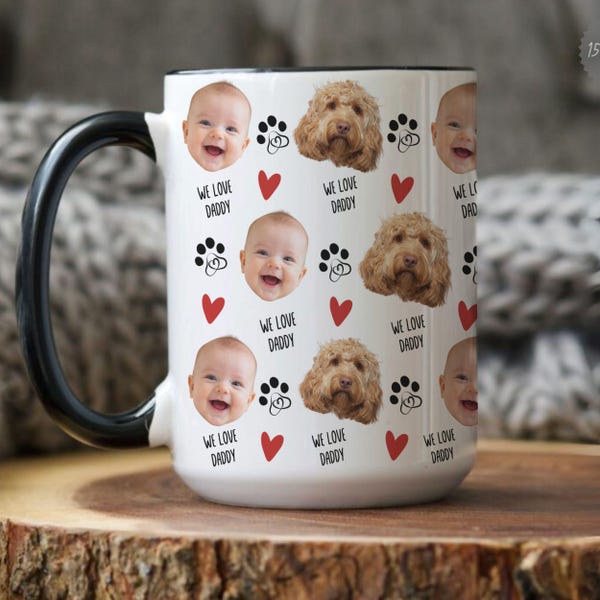 Taza personalizada con cara de bebé, taza con cara de bebé, taza con foto personalizada, taza con cara de perro, taza de Navidad, taza de San Valentín, taza con foto personalizada