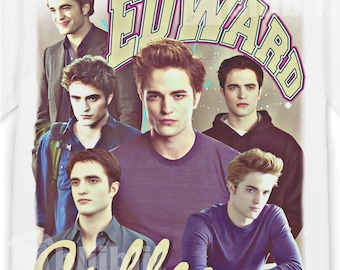 Edward Cullen Bootleg Collage PNG – Retro Vampire Romance Digital Art for T-Shirt & Poster Design