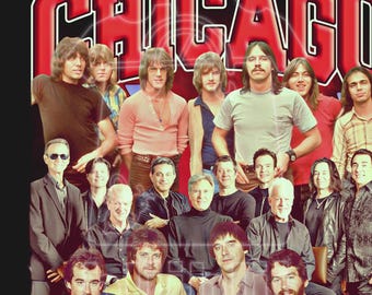 Chicago Band Retro Bootleg Shirt Design PNG | Classic Rock Jazz Rock Tour Konzert Digital Download Vintage Pullover Kunst