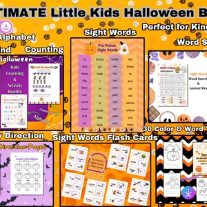 Apprentissage d'Halloween pour les enfants | Pack d'activités| Pages éducatives saisonnières à imprimer pour les enfants| Pré k| Jardin d'enfants| École à la maison| ABC| Amusant pour les enfants