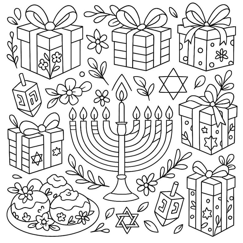 Hanukkah Coloring Pages | 15+ Printable Designs | Jewish Holiday ...