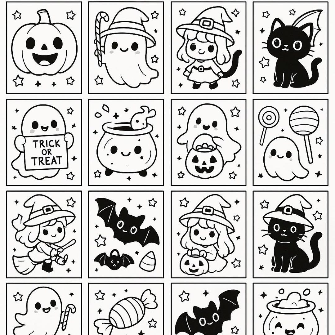 Halloween Coloring Pages Bundle | Cute Spooky Printable Activity for ...