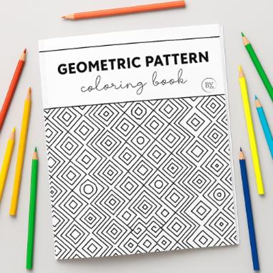 Printable Geometric Pattern Coloring Book | Abstract Line Art Designs ...