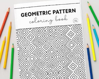 Printable Geometric Pattern Coloring Book | Abstract Line Art Designs | Instant Download for Teens & Adults