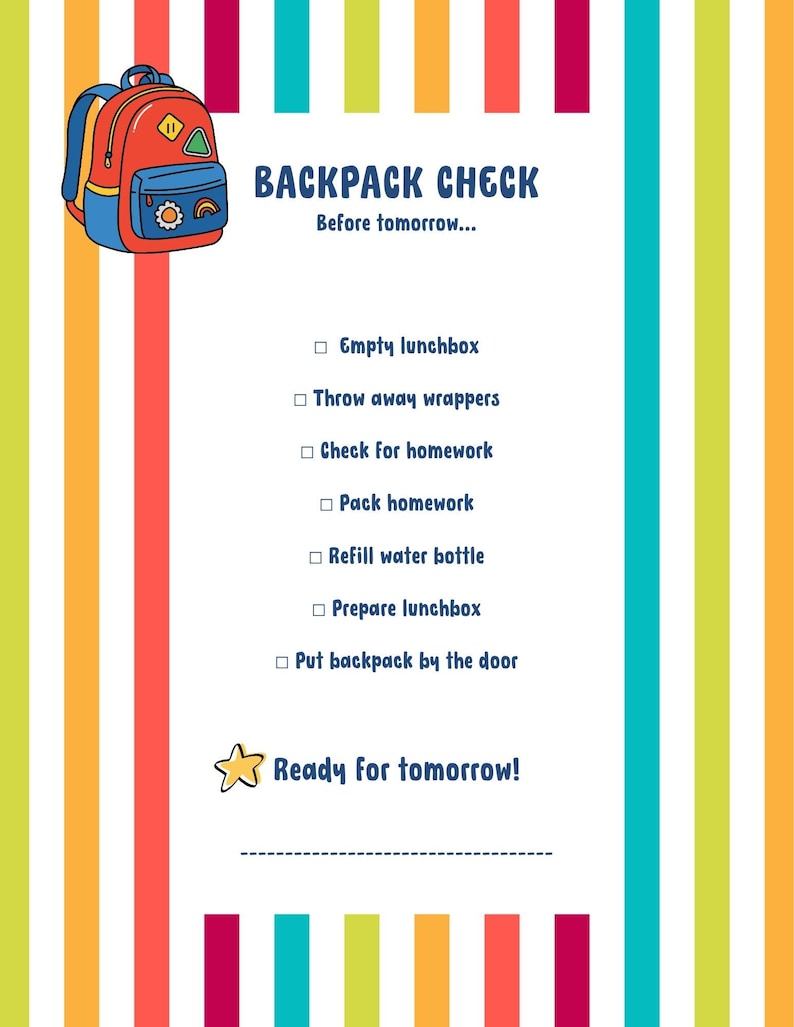 ADHD Routine Toolkit for Families Kids | 33 Printable Visual Schedules, Checklists & Calm Down Tools | Organization | PDF Download image 9