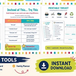 ADHD Routine Toolkit for Families Kids | 33 Printable Visual Schedules, Checklists & Calm Down Tools | Organization | PDF Download image 5